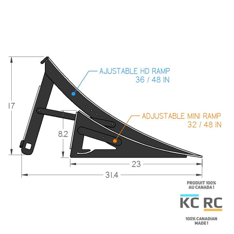 KC RC Rampe réglable ( 24'', 36'', 48'' ) 